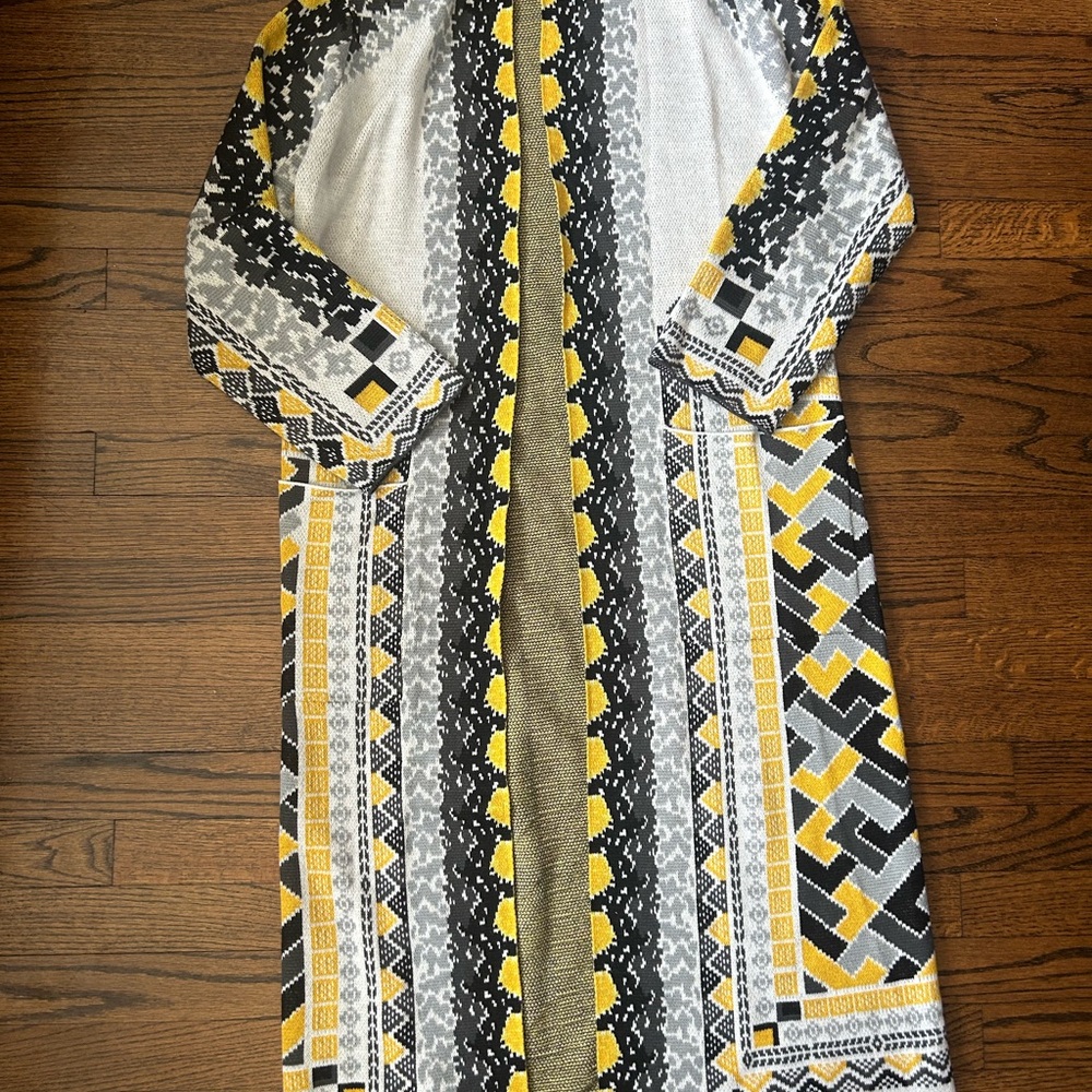 Geometric Patterned Long Cardigan - Picture 4 of 4